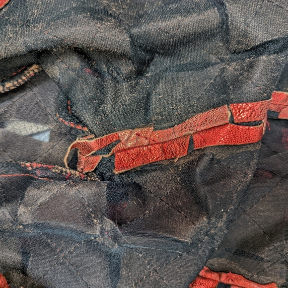 Vintage 80s Red Metallic Leather Cut Out Jacket Image Leather Womens XS Thriller - Picture 12 of 14